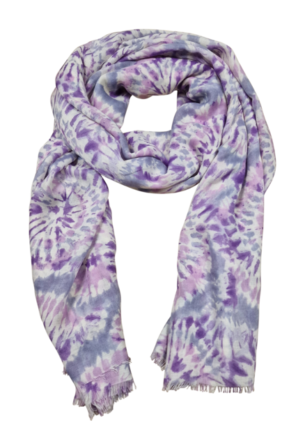 Viscose sjaal grafische print paars