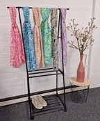 Viscose sjaal grafische print roze