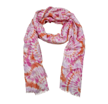 Viscose sjaal grafische print roze