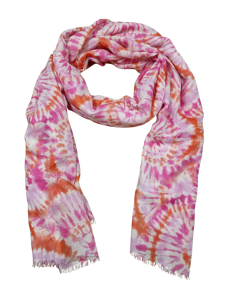 Viscose sjaal grafische print roze