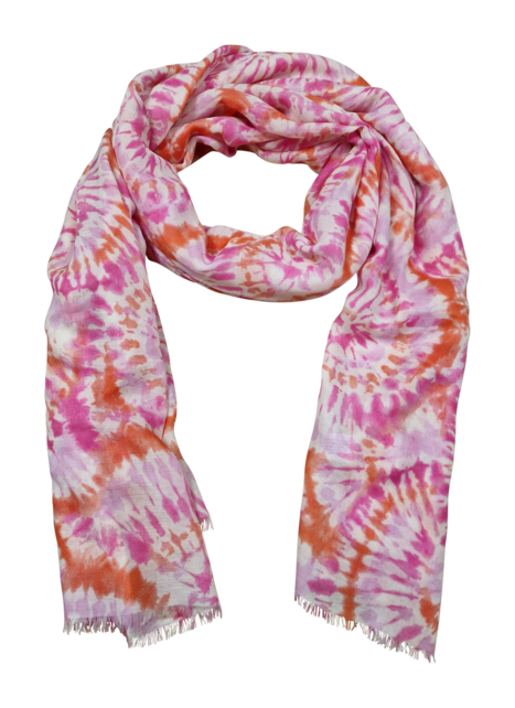 Viscose sjaal grafische print roze