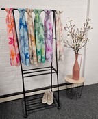 Viscose sjaal met bloempatroon lila