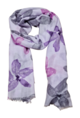 Viscose sjaal met bloempatroon lila
