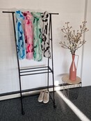 Viscose sjaal met geometrische print in roze