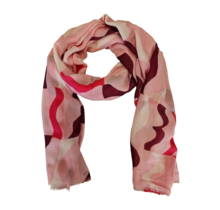 Viscose sjaal met geometrische print in roze