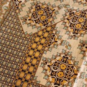 Sjaal met print in oranje/brique met crème