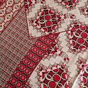 Sjaal met print in fuchsia met crème