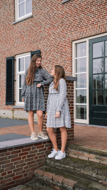 Dames jurk Evelyn - zwart/wit  *