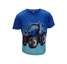 Jongens shirt tractor New-Holland korte mouw  - kobaltblauw