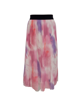 Dames plissé rok lang model - roze/lila