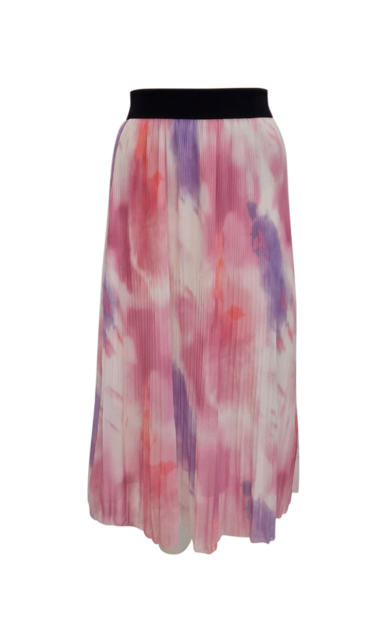 Dames plissé rok lang model - roze/lila