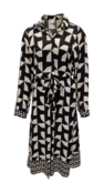 Dames jurk Nadia - zwart/offwhite