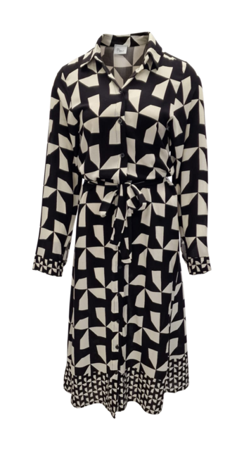 Dames jurk Nadia - zwart/offwhite