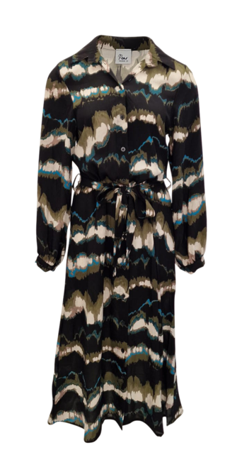 Dames jurk Nadia - zwart/groen