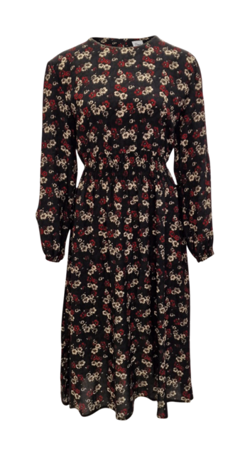 Dames jurk Annemijn - zwart gebloemd