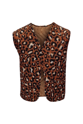 Meisjes gilet Nina - camel/zwart  *