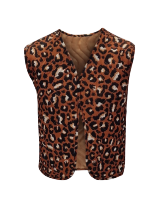 Meisjes gilet Nina - camel/zwart  *