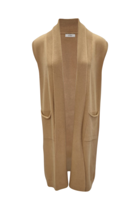 Dames mouwloos vest Silvia - camel