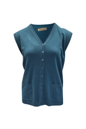 Dames mouwloos vest  Janna - petrol