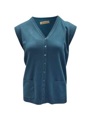 Dames mouwloos vest  Janna - petrol