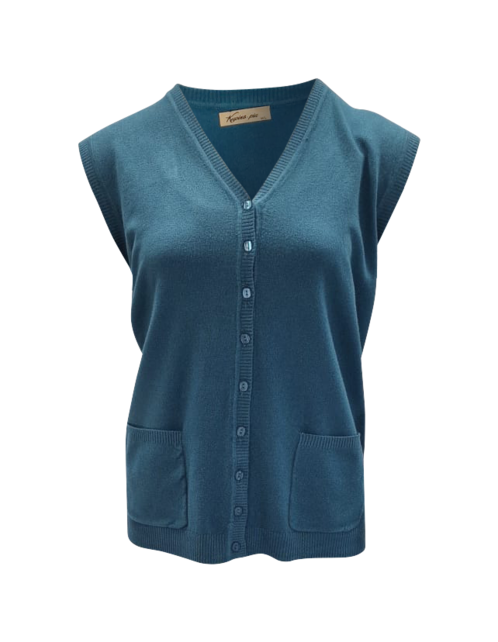 Dames mouwloos vest  Janna - petrol