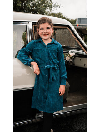 Meisjesjurk Jessica - petrol  *