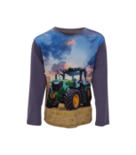 Jongens shirt tractor John Deere lange mouw - grijs *