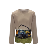 Jongens shirt tractor  New Holland lange mouw - khaki *