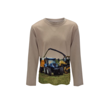 Jongens shirt tractor  New Holland lange mouw - khaki *