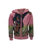 Meisjesvest met paard - roze *