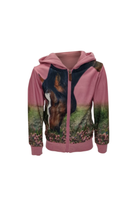 Meisjesvest met paard - roze *