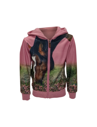 Meisjesvest met paard - roze *