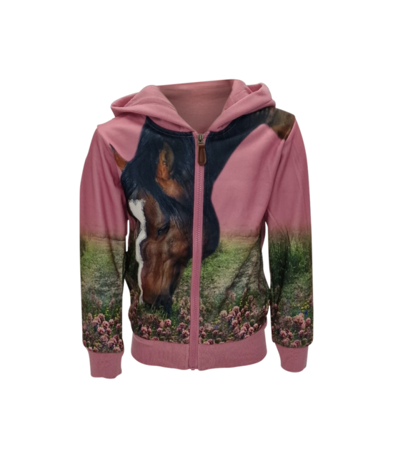 Meisjesvest met paard - roze *