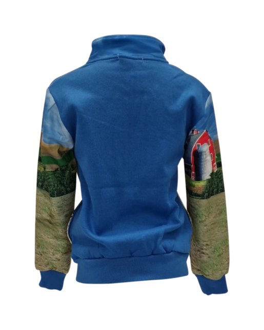 Jongens vest met tractor John deere - blauw  *