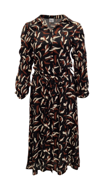 Dames jurk Nadia - zwart/bruin