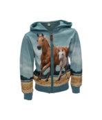 Meisjesvest met paard - groen *