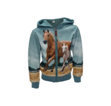 Meisjesvest met paard - groen *