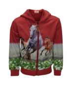 Meisjesvest met paard - rood *