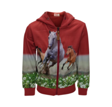 Meisjesvest met paard - rood *