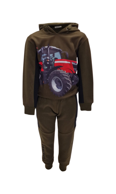 Jongens set lange broek en trui met Massey Ferguson - army green *