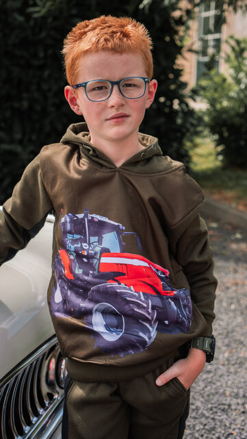 Jongens set lange broek en trui met Massey Ferguson - army green *