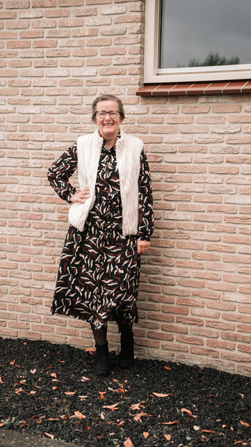 Dames jurk Nadia - zwart/bruin