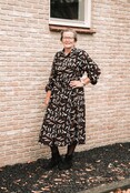 Dames jurk Nadia - zwart/bruin