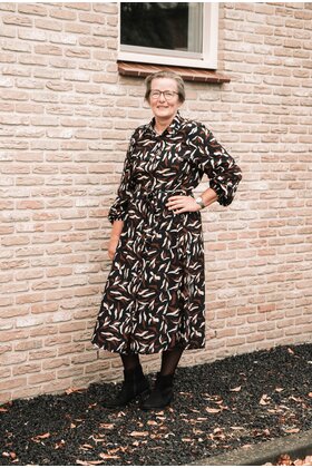 Dames jurk Nadia - zwart/bruin