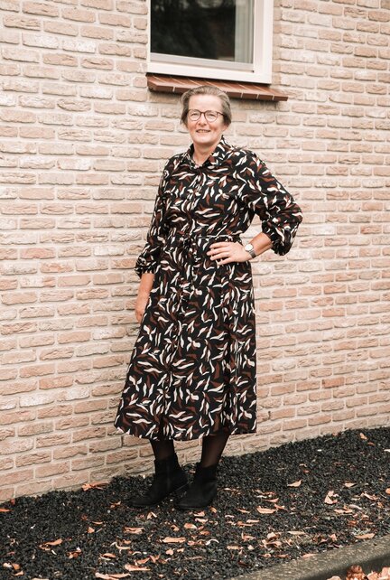 Dames jurk Nadia - zwart/bruin