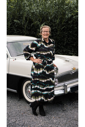 Dames jurk Nadia - zwart/groen