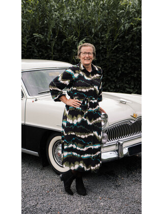 Dames jurk Nadia - zwart/groen