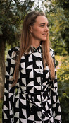 Dames jurk Nadia - zwart/offwhite