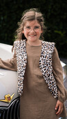 Meisjes gilet Nina - khaki/zwart *