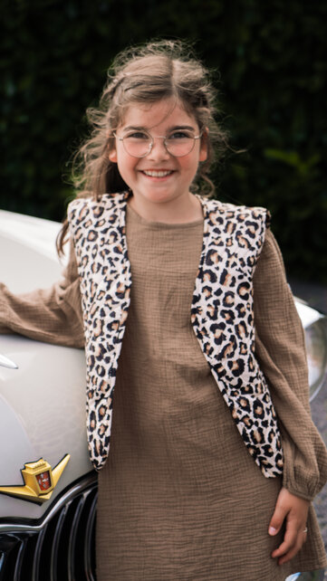 Meisjes gilet Nina - khaki/zwart *